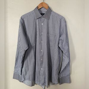 Z Zegna Striped button down shirt black/gray/white  42 L